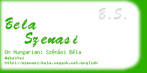 bela szenasi business card