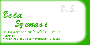 bela szenasi business card